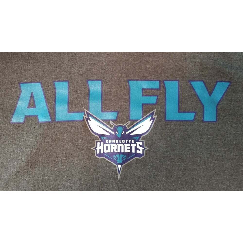 NBA Charlotte Hornets ALL FLY Hoodie Sweatshirt. Large. Gray